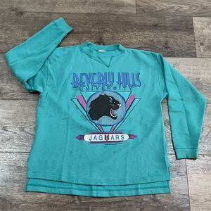 Vintage 80s/90s Ross Beverly Hills University Jaguars Teal Sweatshirt - One Size